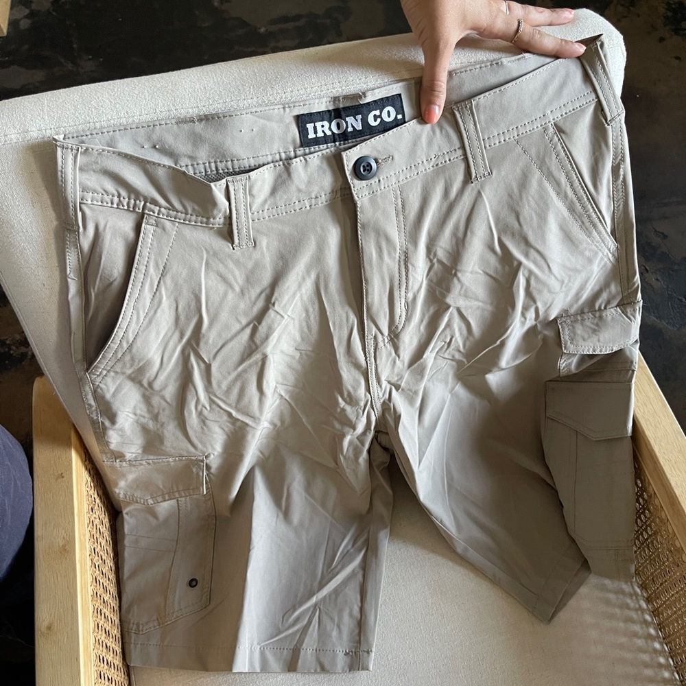 Tan Hybrid Shorts with Relaxed Fit and Versatile Style